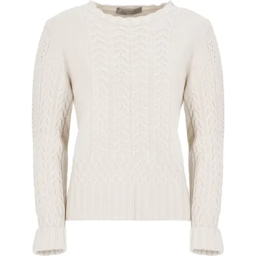 Ivory Wolle Seide Rundhalsausschnitt Pullover - D.Exterior - Modalova