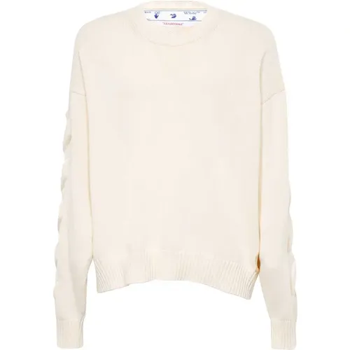 Cream Logo Sweater , male, Sizes: S - Off White - Modalova