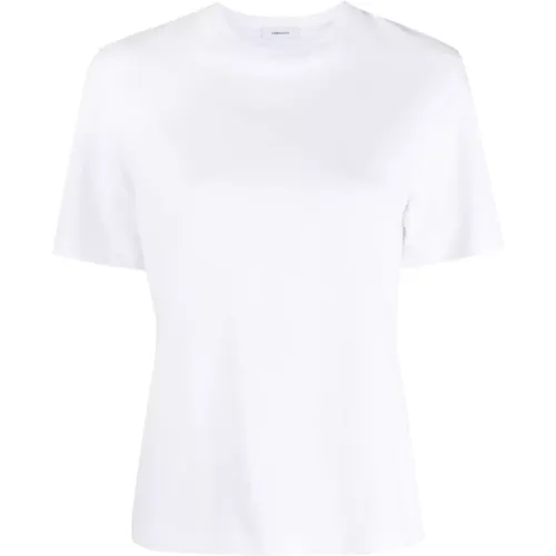 Weiße Baumwoll-T-Shirt - Klassischer Stil , Damen, Größe: XS - Salvatore Ferragamo - Modalova