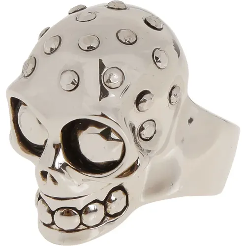 Verzielter Totenkopfring , Herren, Größe: 58 MM - alexander mcqueen - Modalova