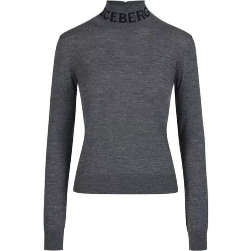 Merino Mock-neck sweater , Damen, Größe: XS - Iceberg - Modalova