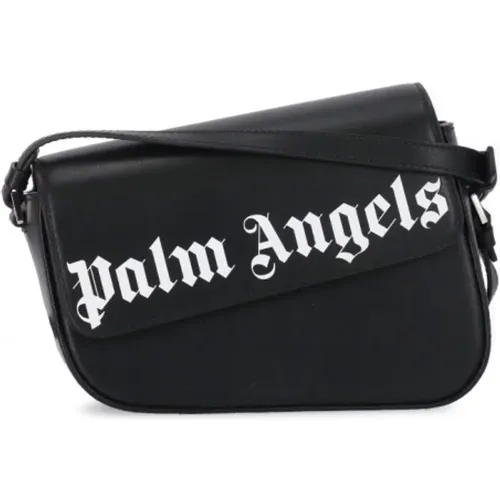 Schwarze Asymmetrische Lederhandtasche für Frauen - Palm Angels - Modalova