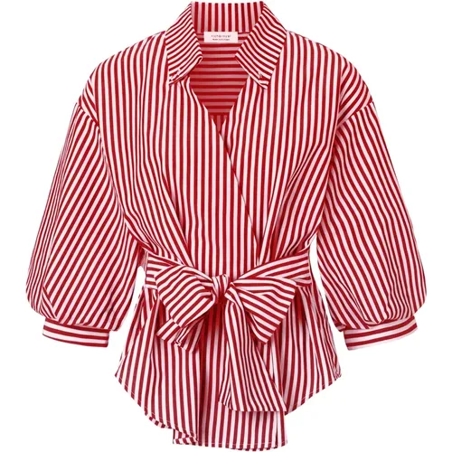Striped blouse with puffed sleeves , Damen, Größe: L - Rich & Royal - Modalova
