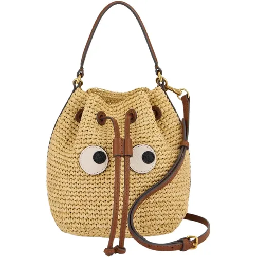 Eyes Crossbody Bag in Raffia , female, Sizes: ONE SIZE - Anya Hindmarch - Modalova