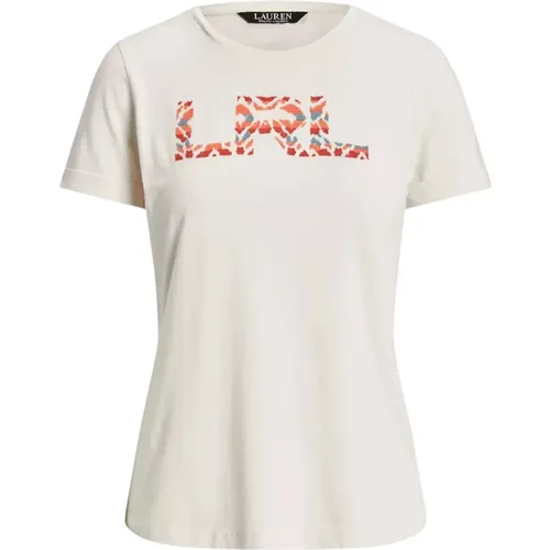 Weißes T-Shirt mit Logo , Damen, Größe: M - Ralph Lauren - Modalova