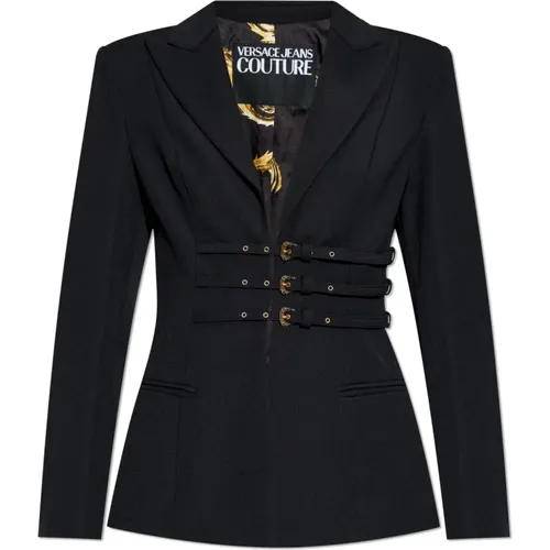 Blazer with Buckles , female, Sizes: XS - Versace Jeans Couture - Modalova