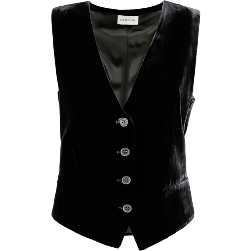 Velvet V-Neck Sleeveless Jacket , female, Sizes: M - P.a.r.o.s.h. - Modalova