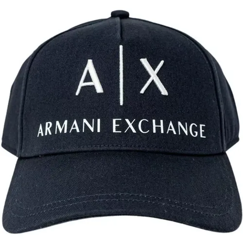 Blaue Print Cap mit Schnallenverschluss - Armani Exchange - Modalova