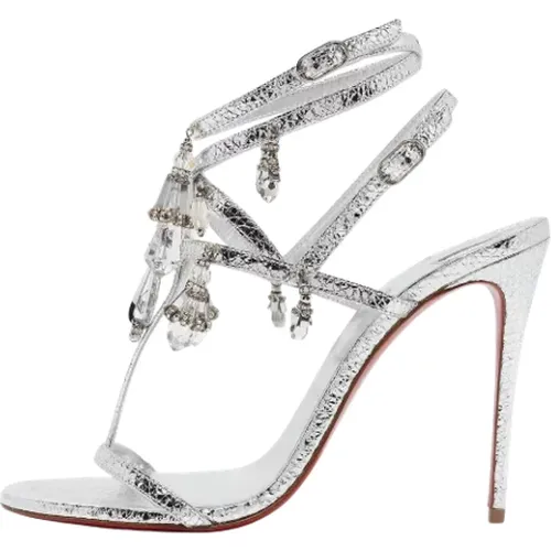 Pre-owned Silver sandals , female, Sizes: 6 UK - Christian Louboutin Pre-owned - Modalova