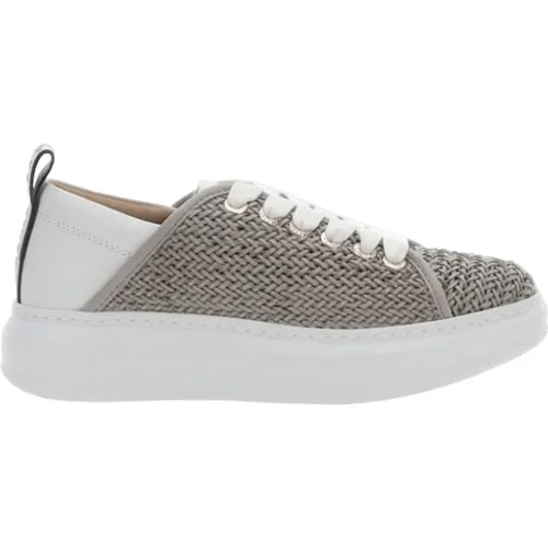 Grey White Leather Sneaker , female, Sizes: 5 UK, 4 UK, 3 UK - Alexander Smith - Modalova