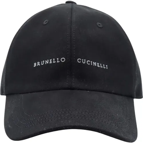 Embroidered Cotton Hat , male, Sizes: M - BRUNELLO CUCINELLI - Modalova
