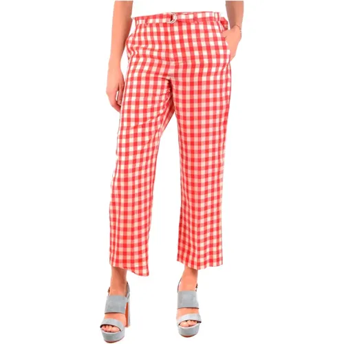 Valentino , Wide Leg Checkered Pants , female, Sizes: M - RED Valentino - Modalova