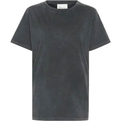 Dark Grey Random Wash Tee Top , female, Sizes: S, M, L, XS - My Essential Wardrobe - Modalova