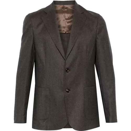 Italian Wool Blazer Jacket , male, Sizes: XL, 2XL, 3XL - Barba - Modalova