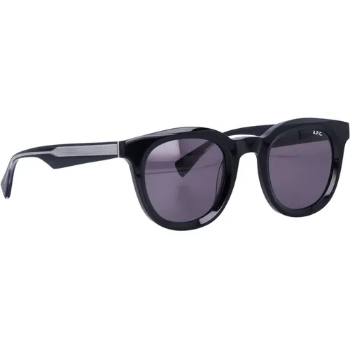 Schwarze ovale Sonnenbrille mit UV-Schutz - A.P.C. - Modalova