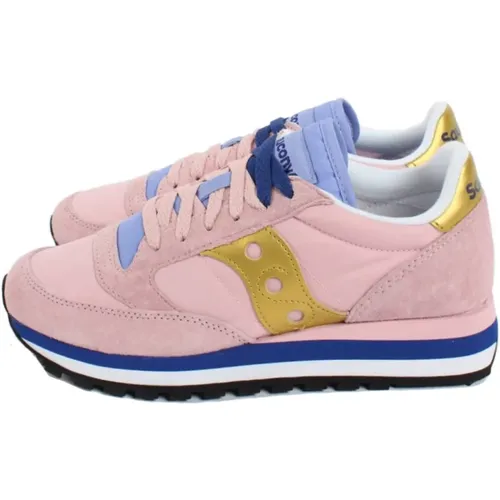 Peach/Gold Jazz Triple Sneakers for Women , female, Sizes: 7 1/2 UK, 4 1/2 UK, 2 1/2 UK, 3 UK, 4 UK, 5 UK - Saucony - Modalova