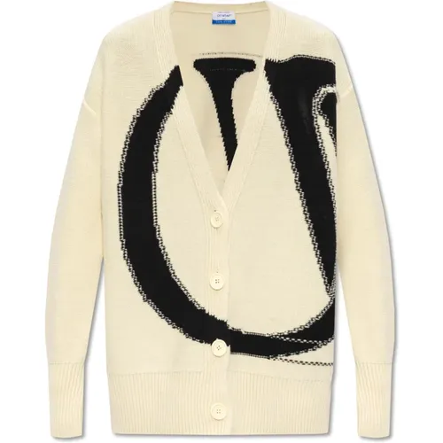 Wool cardigan , female, Sizes: M, S - Off White - Modalova