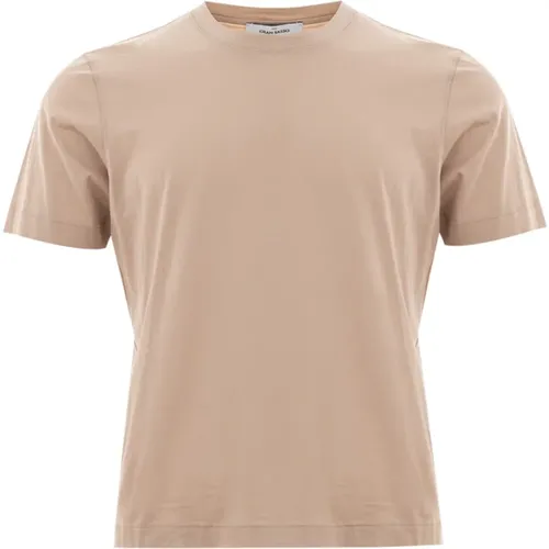 Baumwoll-Halbarm-T-Shirt , Herren, Größe: L - Gran Sasso - Modalova
