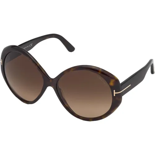 Terra Sunglasses in Dark Havana/ Shaded , female, Sizes: 63 MM - Tom Ford - Modalova