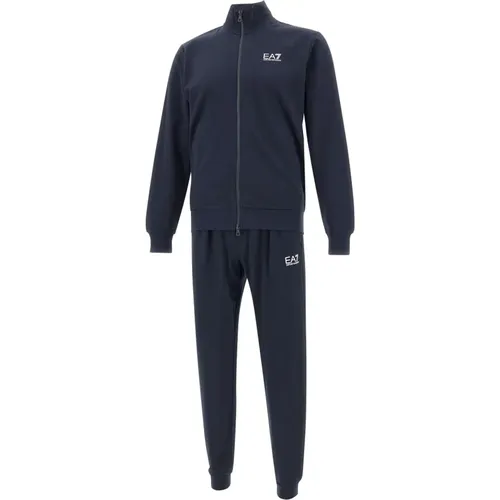 Blauer Baumwoll-Trainingsanzug - Emporio Armani EA7 - Modalova