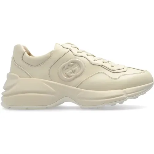 Ivory Sneakers with Interlocking G Logo , female, Sizes: 7 UK - Gucci - Modalova