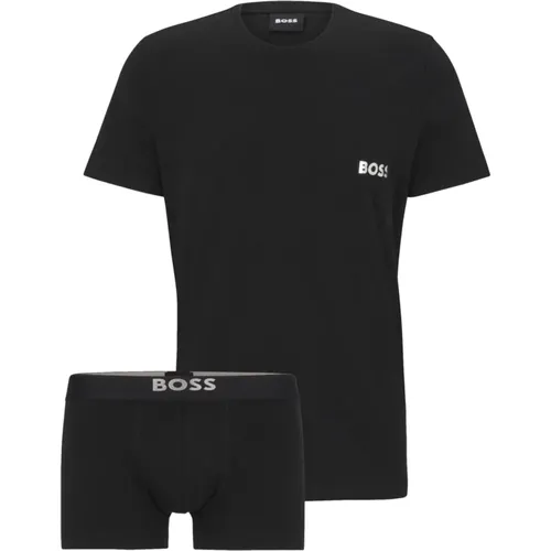 Cotton Intimate Set with T-Shirt and Boxer , male, Sizes: XL, 2XL - Hugo Boss - Modalova