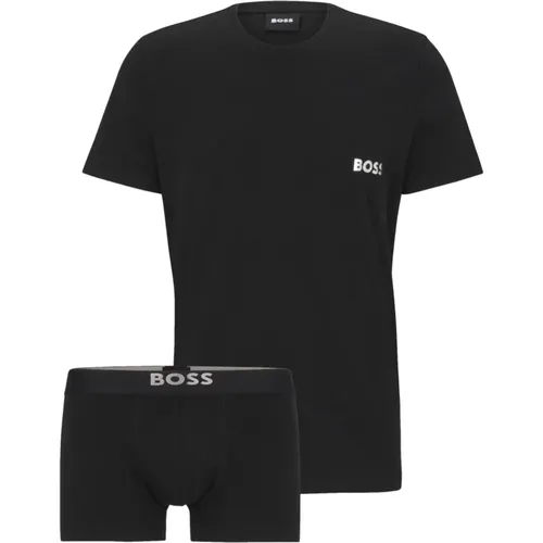 Cotton Intimate Set with T-Shirt and Boxer , male, Sizes: XL, 2XL, L - Hugo Boss - Modalova