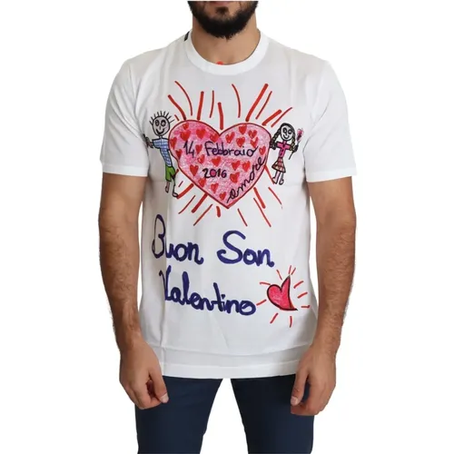 Romantische Heart Print Crew Neck Tee - Dolce & Gabbana - Modalova