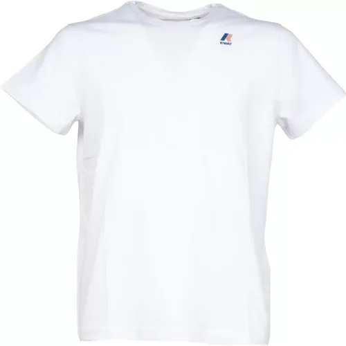 Weiße Edouard T-Shirt mit Farbigem Logo , Herren, Größe: S - K-way - Modalova