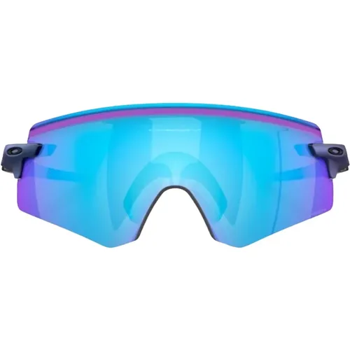 Wraparound Sonnenbrille Matte Cyan/Blau Colorshift Linse , Herren, Größe: 36 MM - Oakley - Modalova