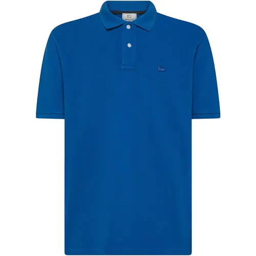 Blaue T-Shirts und Polos , Herren, Größe: M - Woolrich - Modalova
