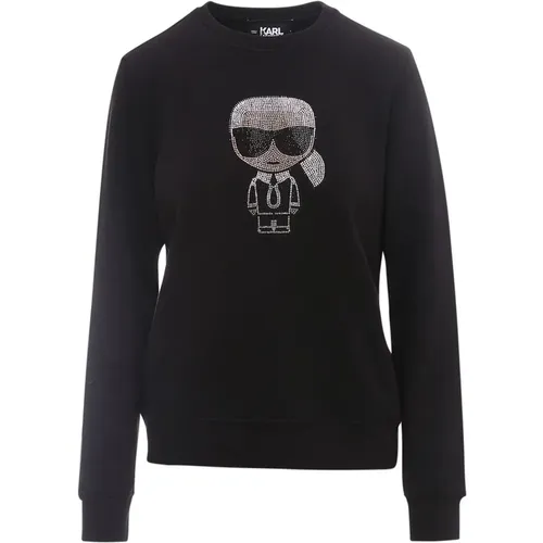 Ikonik Rhinestone Karl Sweater , female, Sizes: L - Karl Lagerfeld - Modalova