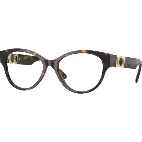 Dark Havana Eyewear Frames , unisex, Sizes: 54 MM - Versace - Modalova