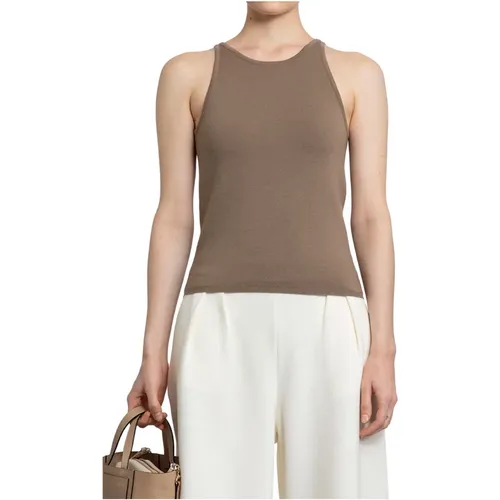 Dunkelbeiger Wolltanktop , Damen, Größe: M - Max Mara - Modalova