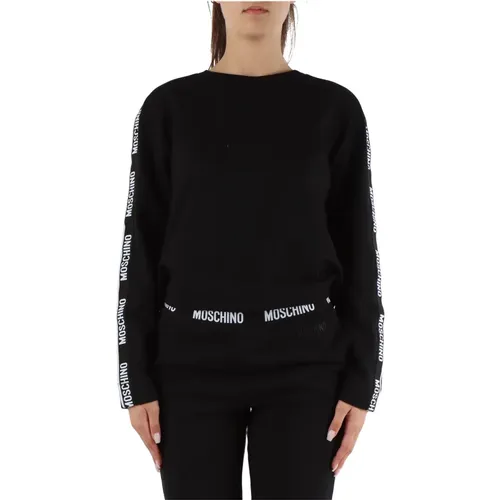 Stretch Cotton Sweatshirt with Logo Print , female, Sizes: M, S, L, XS - Moschino - Modalova