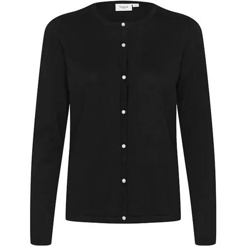 Schwarze Strickjacke Jemmasz Stil - Saint Tropez - Modalova