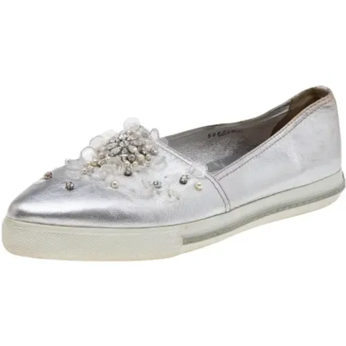 Pre-owned Leather sneakers , female, Sizes: 7 UK - Miu Miu Pre-owned - Modalova