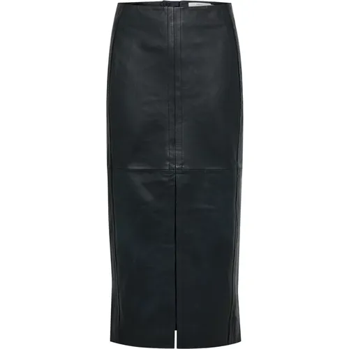 Leather Skirt with Front Slit , female, Sizes: S, 2XL, M - InWear - Modalova