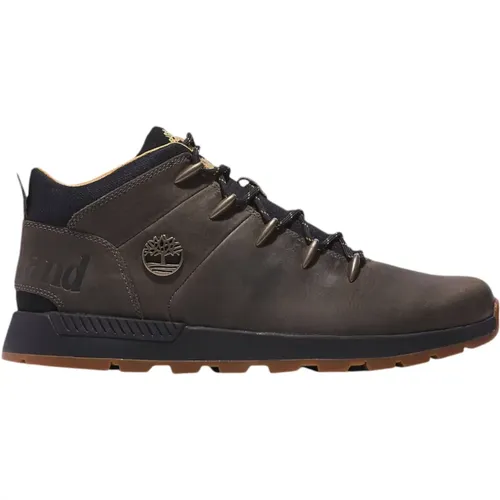 Graue Mid Lace Up Sneaker , Herren, Größe: 42 EU - Timberland - Modalova