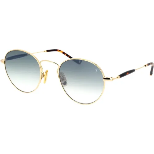 Elegante Runde Sonnenbrille in Gold mit Grünem Verlaufsglas - Eyepetizer - Modalova