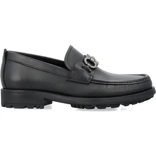 Men's Shoes Closed Nero Ss24 , male, Sizes: 4 UK, 6 UK, 7 UK, 8 UK - Salvatore Ferragamo - Modalova