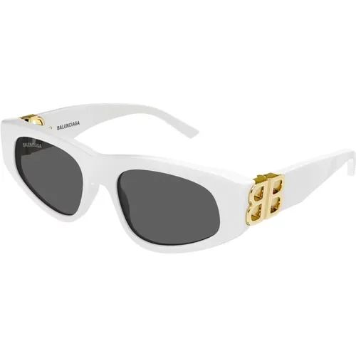 Weiß/Graue Sonnenbrille , Damen, Größe: 53 MM - Balenciaga - Modalova