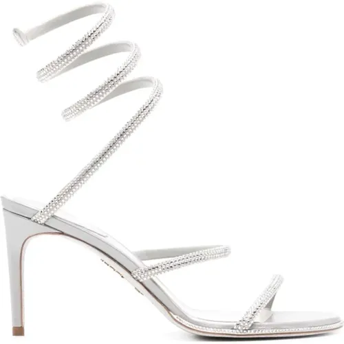 Metallic Rhinestone Spiral Strap Sandals , female, Sizes: 4 1/2 UK, 3 UK, 6 1/2 UK, 7 UK - René Caovilla - Modalova