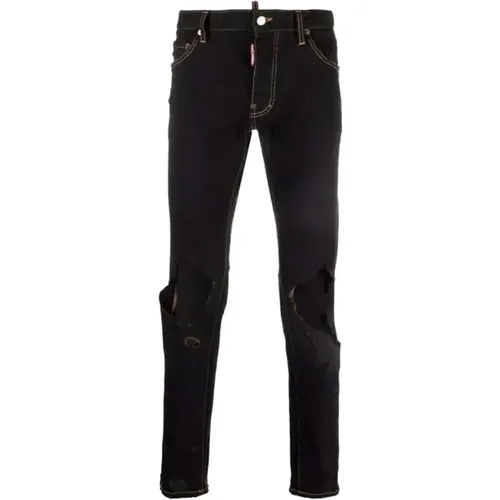 Schwarze Jeans Ss22 Distressed-Effekt , Herren, Größe: M - Dsquared2 - Modalova