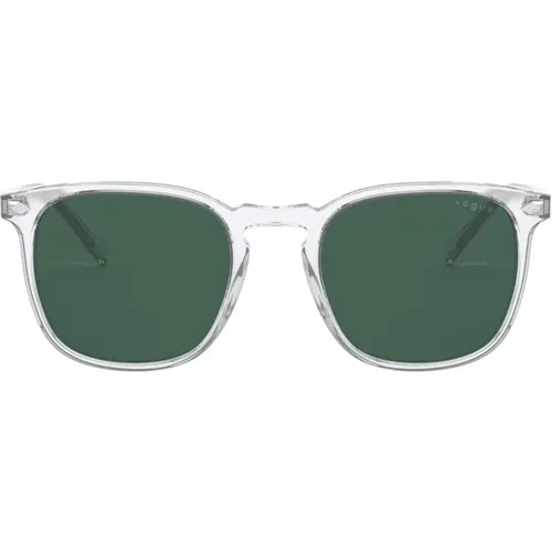 Crystal/Grüne Sonnenbrille , Herren, Größe: 49 MM - Vogue - Modalova