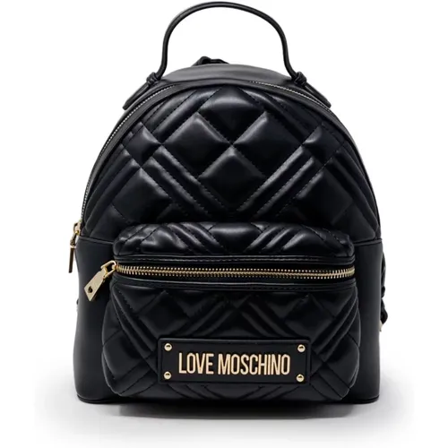 Schwarzer Rucksack mit Fronttaschen - Love Moschino - Modalova