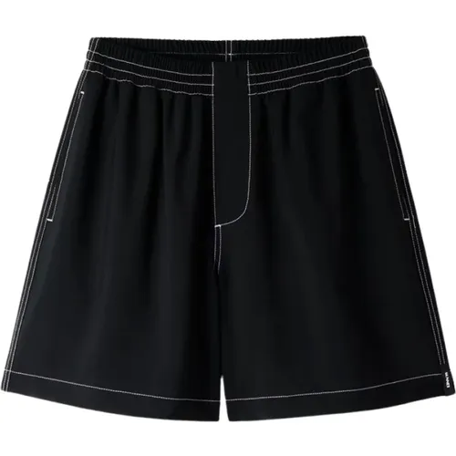 Schwarze elastische Shorts mit lockerer Passform - Sunnei - Modalova