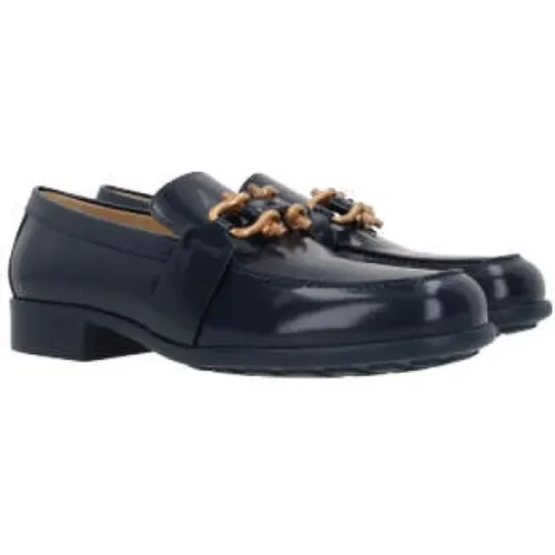 Leather Moccasin Shoes with Gold Metal Clamp , female, Sizes: 5 1/2 UK, 4 1/2 UK, 3 1/2 UK, 6 UK, 4 UK - Bottega Veneta - Modalova