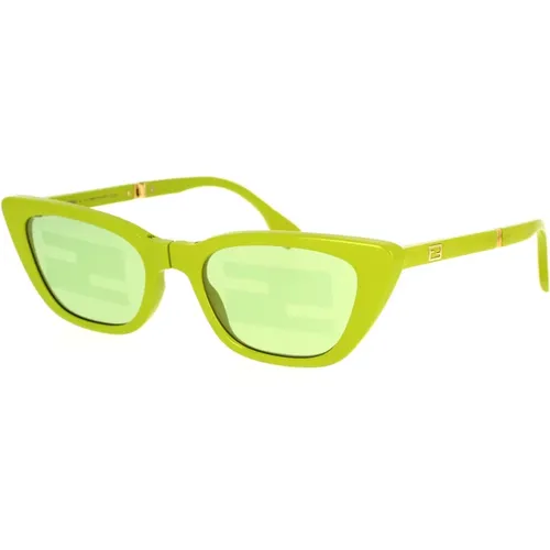 Glamouröse Cat-Eye Faltbare Sonnenbrille , Damen, Größe: 53 MM - Fendi - Modalova