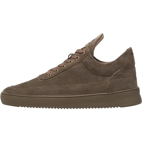 Low Top Suede All Taupe , male, Sizes: 6 UK, 8 UK, 10 UK, 11 UK, 7 UK, 9 UK, 5 UK, 12 UK - Filling Pieces - Modalova